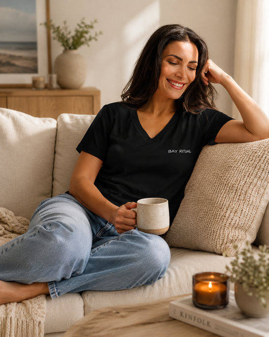 Malua Bay Women’s relaxed v-neck t-shirt