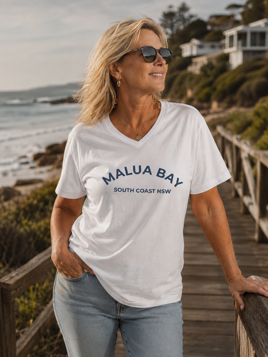 Malua Bay Unisex Short Sleeve V-Neck T-Shirt