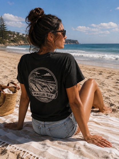 Malua Bay Black and White Boards Unisex t-shirt