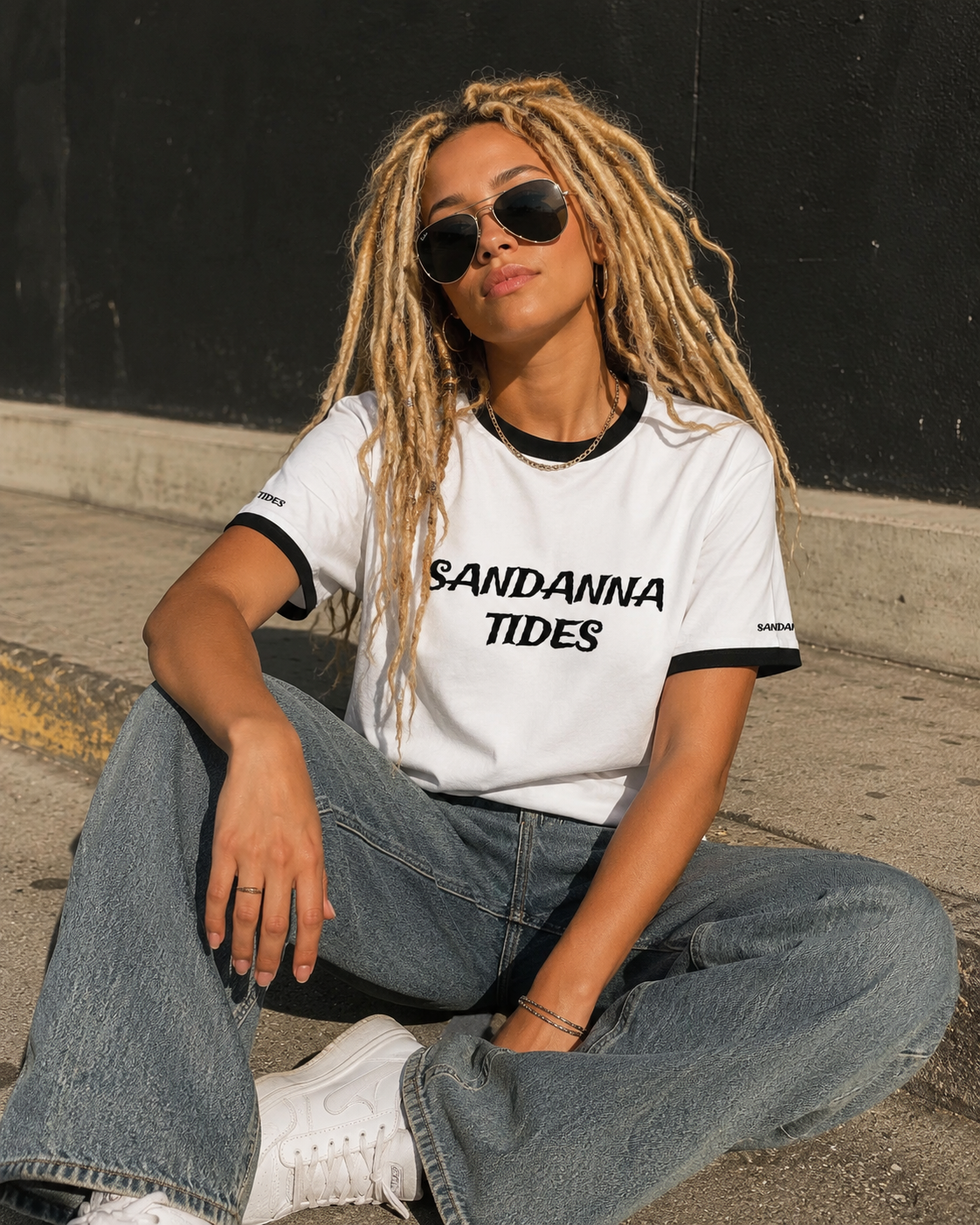Sandanna Tides Unisex ringer t-shirt
