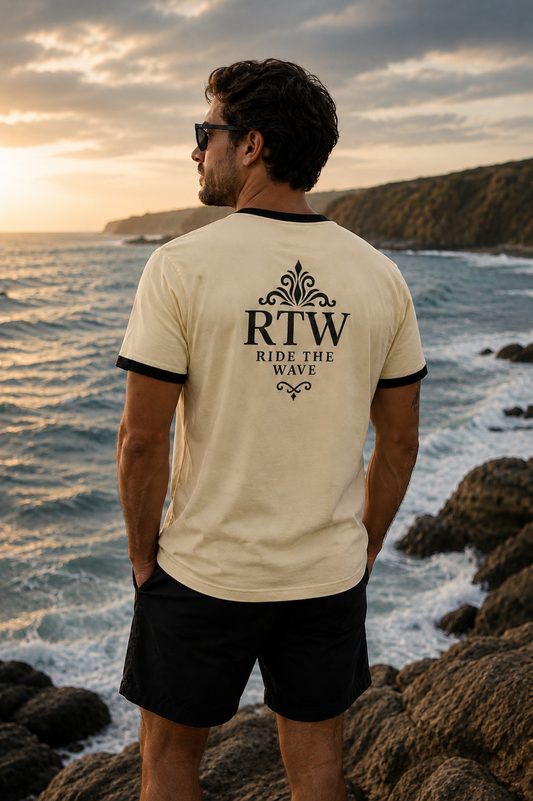 RTW - ride the wave Unisex ringer t-shirt